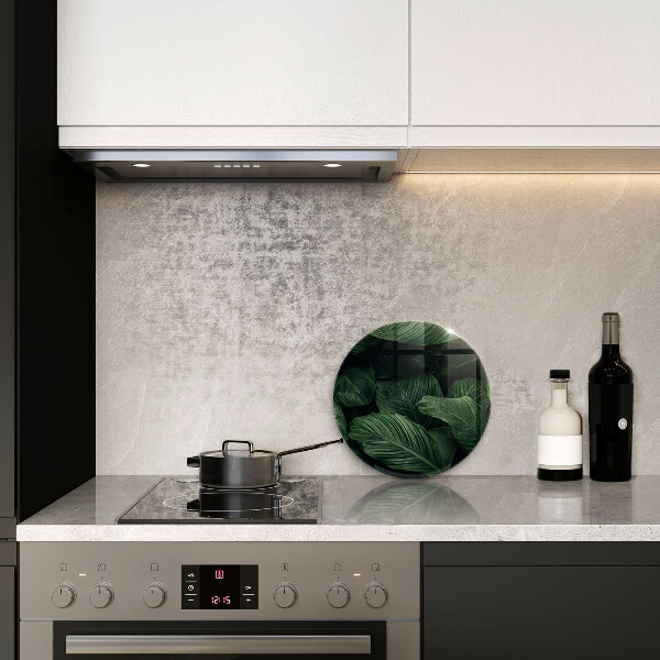 Glass cutting board Dark leaves