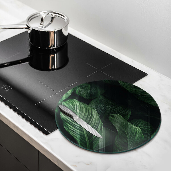 Glass cutting board Dark leaves