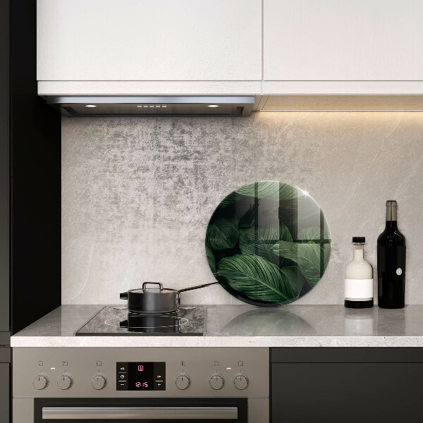 Glass cutting board Dark leaves