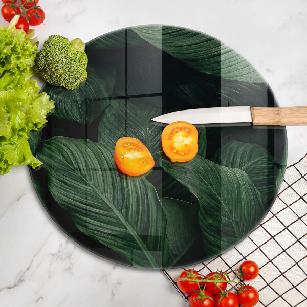 Glass cutting board Dark leaves
