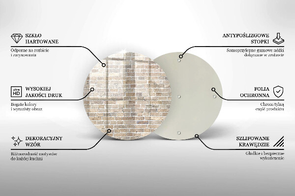 Glass cutting board Wall bright bricks