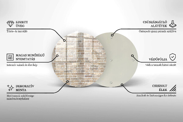 Glass cutting board Wall bright bricks