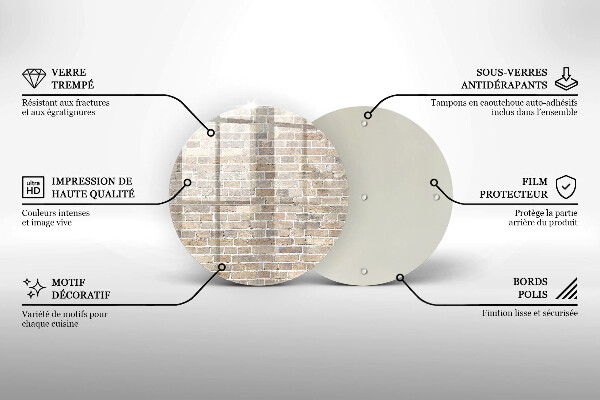 Glass cutting board Wall bright bricks