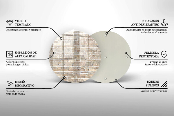 Glass cutting board Wall bright bricks