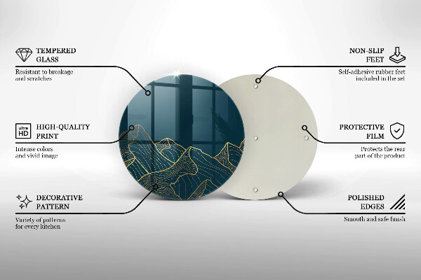 Glass cutting board Abstract mountains