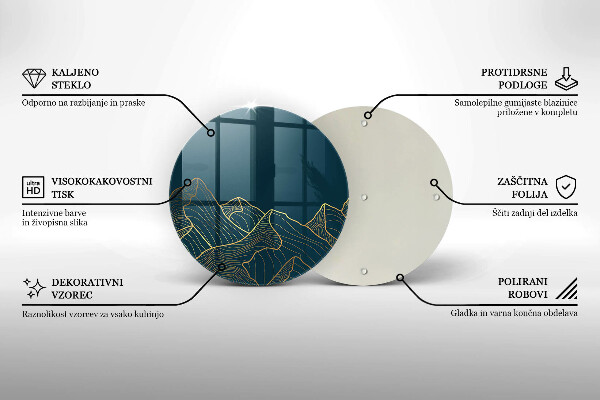 Glass cutting board Abstract mountains