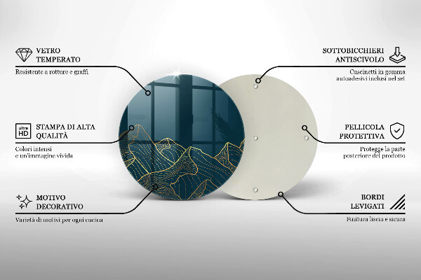 Glass cutting board Abstract mountains