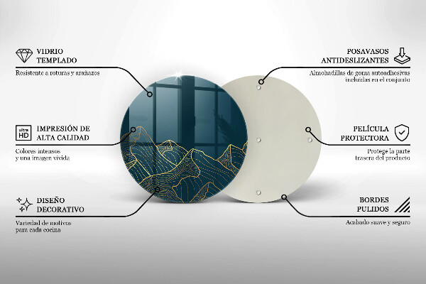 Glass cutting board Abstract mountains