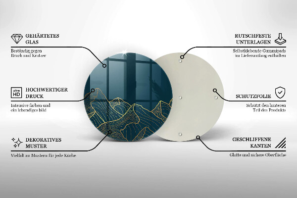 Glass cutting board Abstract mountains