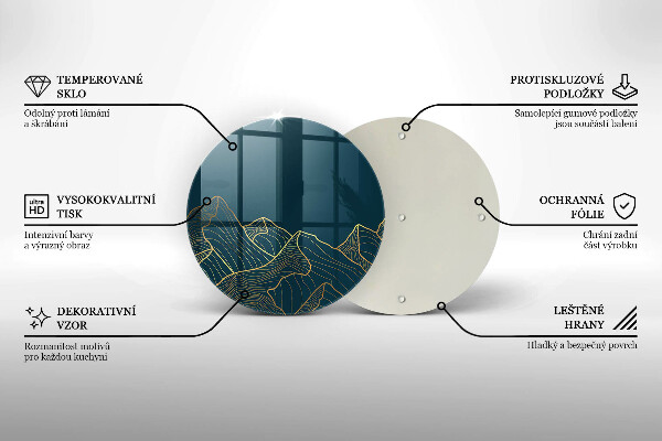 Glass cutting board Abstract mountains