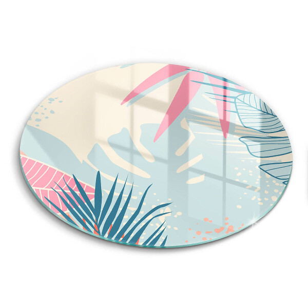 Glass cutting board Pastel leaves