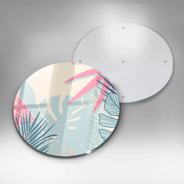 Glass cutting board Pastel leaves