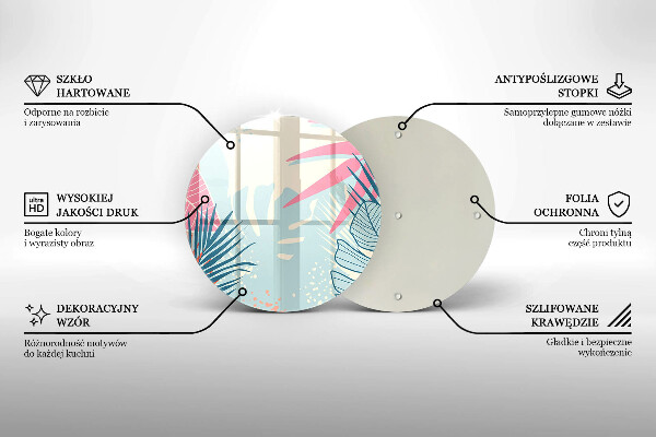 Glass cutting board Pastel leaves