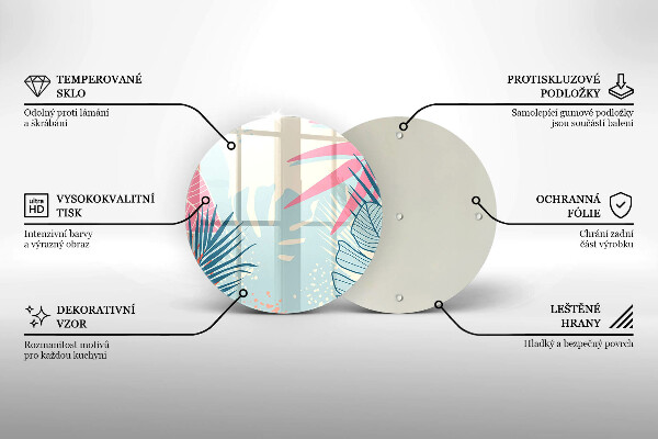 Glass cutting board Pastel leaves