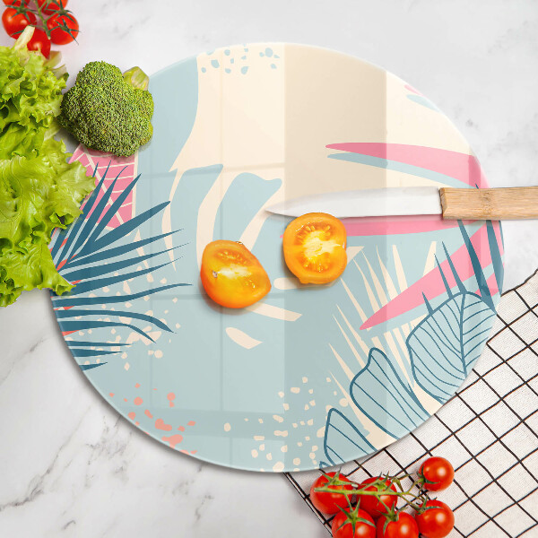Glass cutting board Pastel leaves