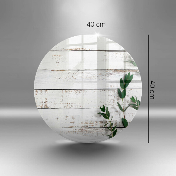 Chopping board glass Old boards and leaves