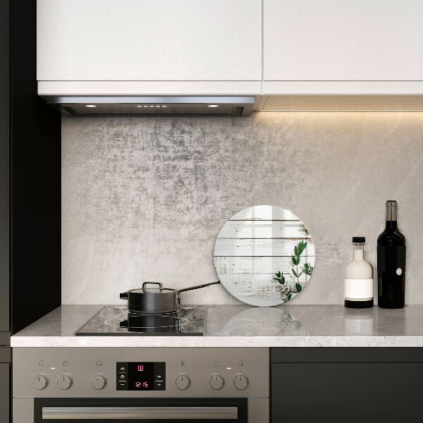 Chopping board glass Old boards and leaves