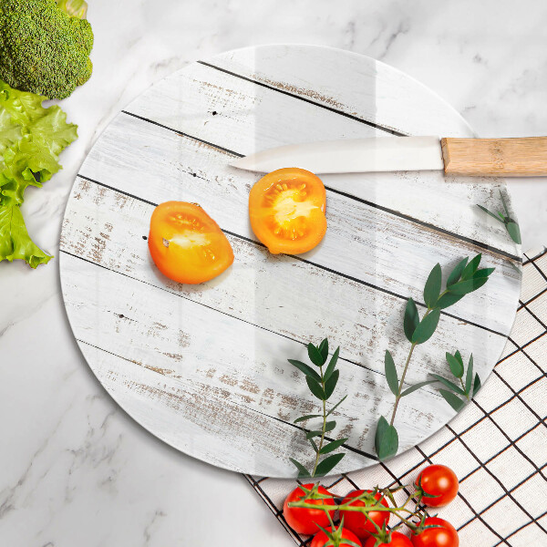 Chopping board glass Old boards and leaves