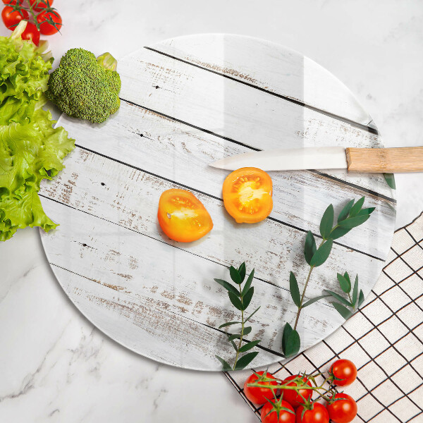 Chopping board glass Old boards and leaves