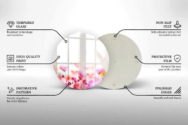 Chopping board glass Flower meadow