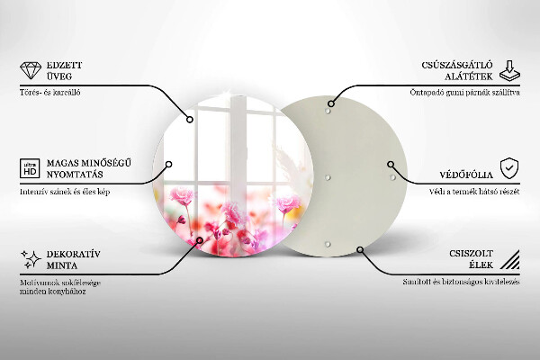 Chopping board glass Flower meadow