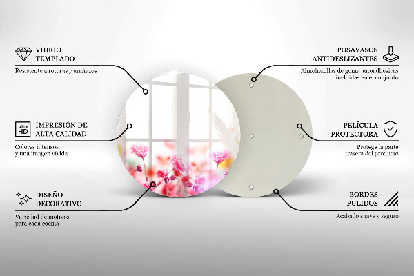 Chopping board glass Flower meadow