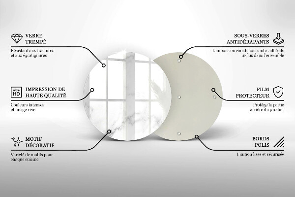 Chopping board glass Modern marble
