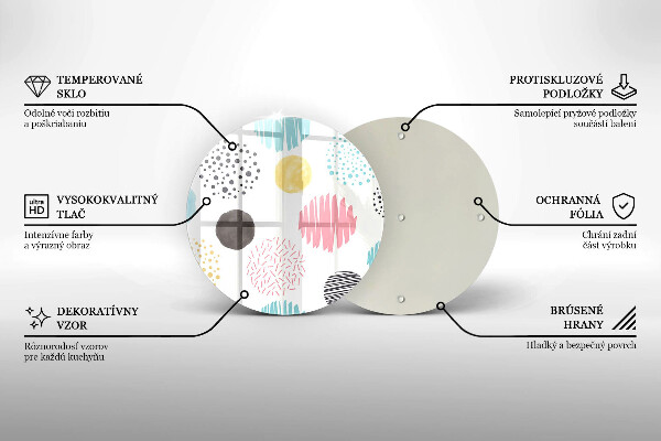 Chopping board glass Painted shapes