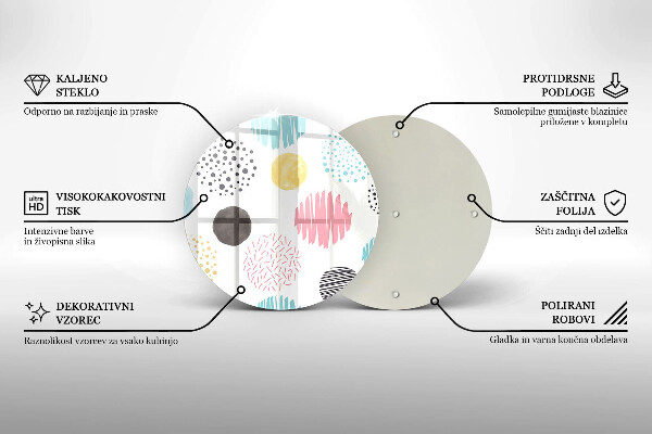 Chopping board glass Painted shapes