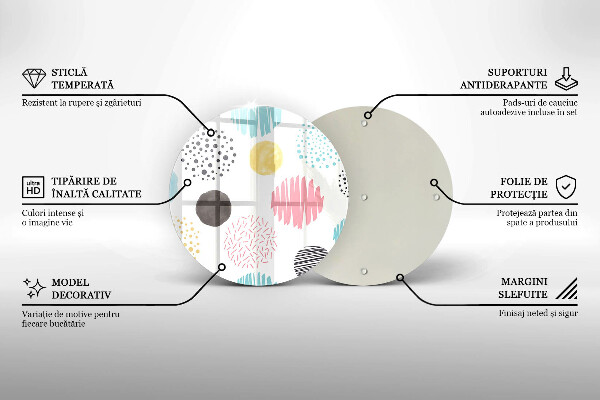 Chopping board glass Painted shapes