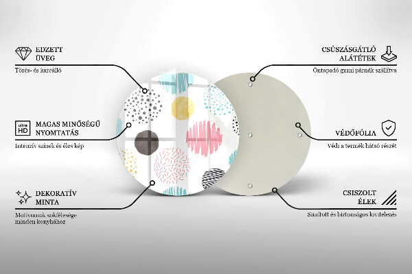 Chopping board glass Painted shapes
