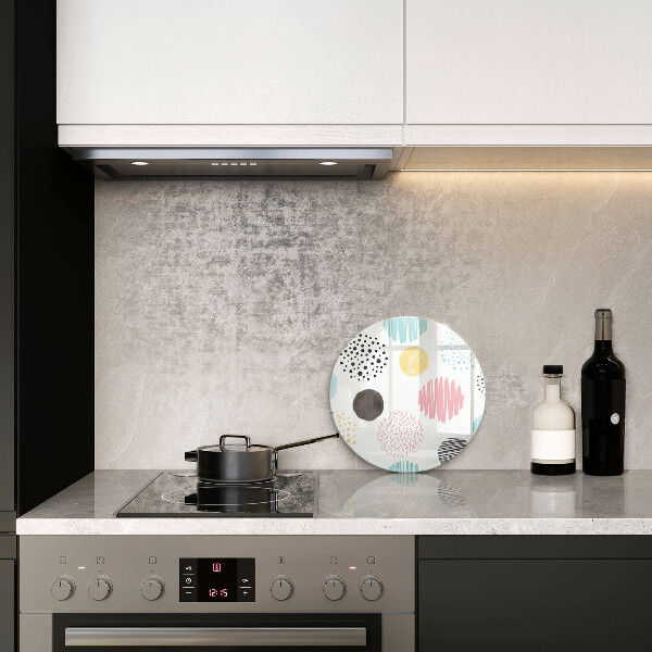Chopping board glass Painted shapes