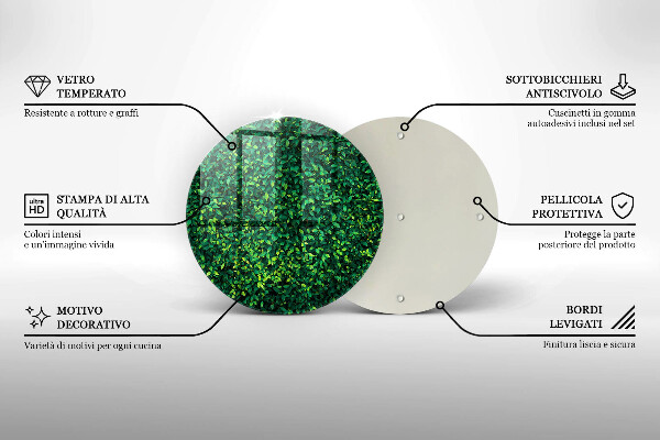 Chopping board glass Plant small leaves