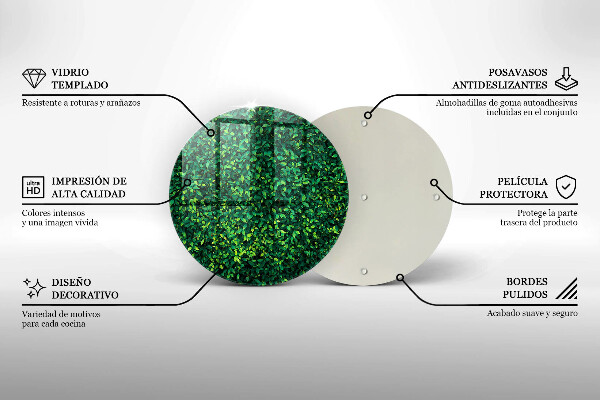 Chopping board glass Plant small leaves