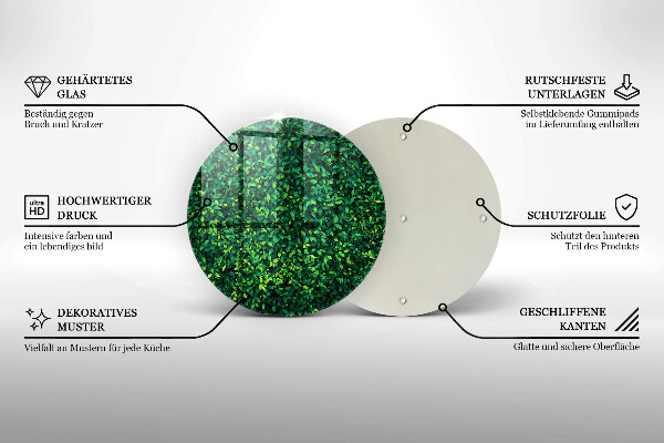 Chopping board glass Plant small leaves