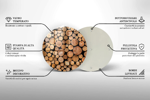 Chopping board glass Tree trunks