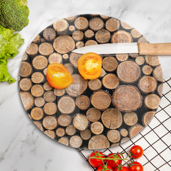 Chopping board glass Tree trunks