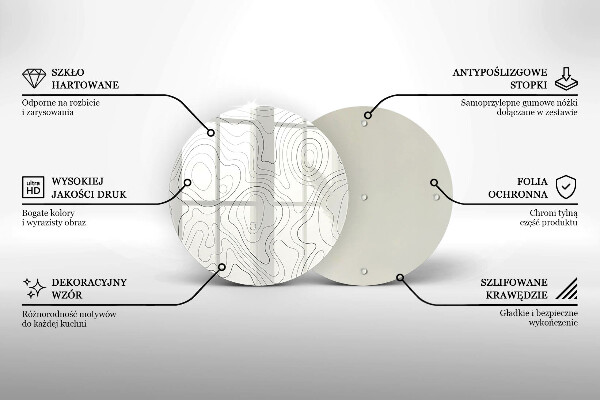 Chopping board glass Line-art design