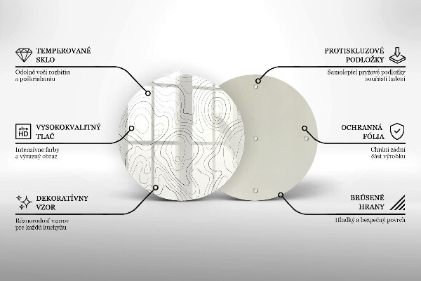 Chopping board glass Line-art design
