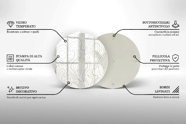 Chopping board glass Line-art design