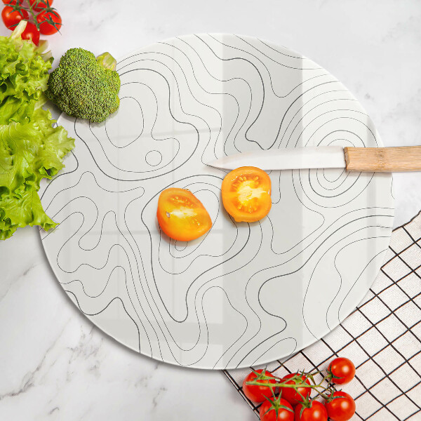 Chopping board glass Line-art design