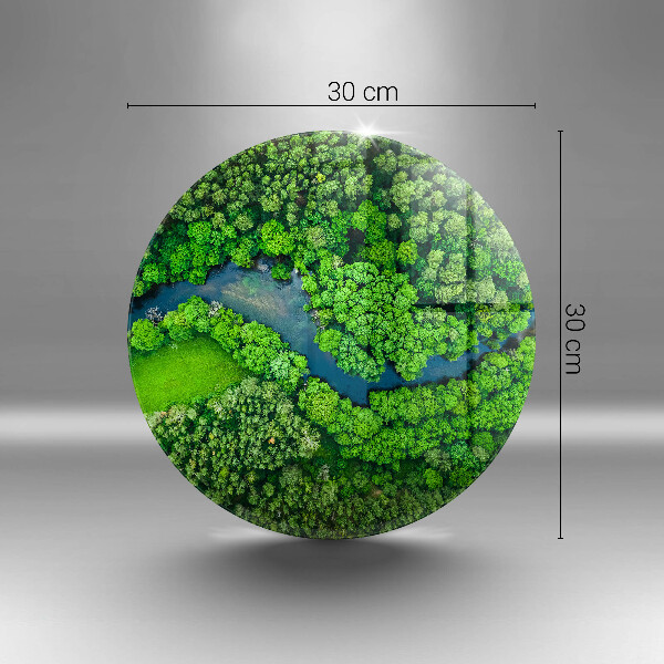 Chopping board glass Forest and river from a bird's eye view