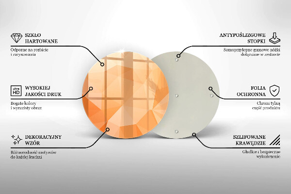 Chopping board glass Geomeric background