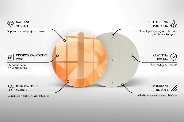 Chopping board glass Geomeric background