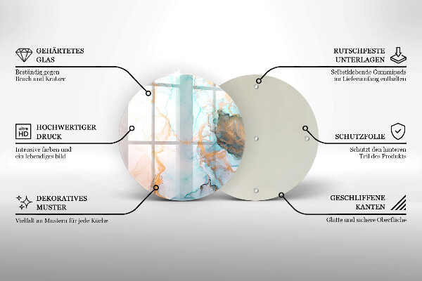 Chopping board glass Marble abstraction