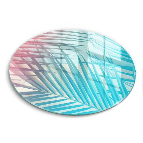 Chopping board glass Pastel leaves