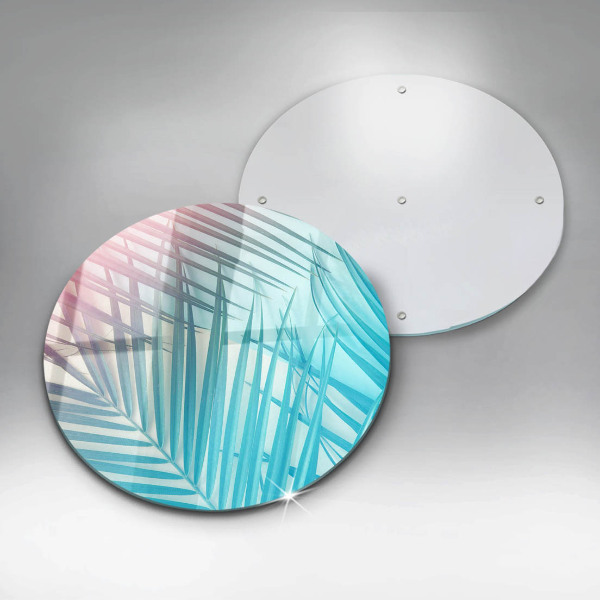 Chopping board glass Pastel leaves
