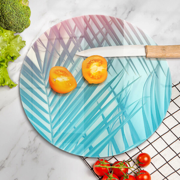 Chopping board glass Pastel leaves