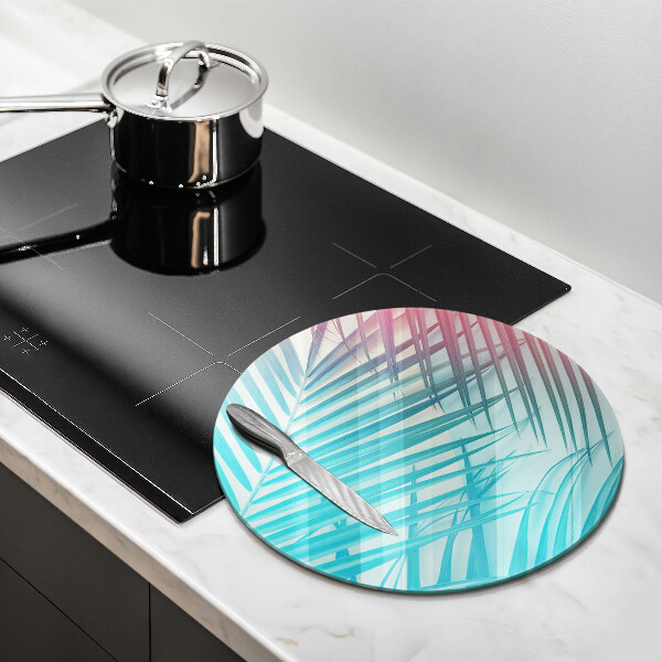 Chopping board glass Pastel leaves