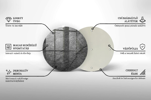 Chopping board glass Stone texture